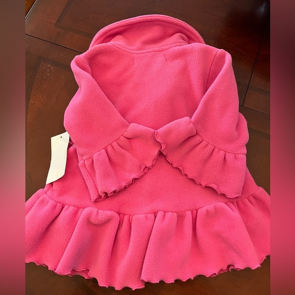 WIDGEON Hot Pink Floral Ruffle Jacket Coat White Flowers Swing Coat - Picture 5 of 5